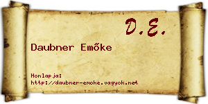 Daubner Emőke névjegykártya